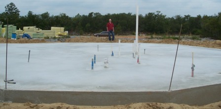 Bruce Sabin with poured foundation